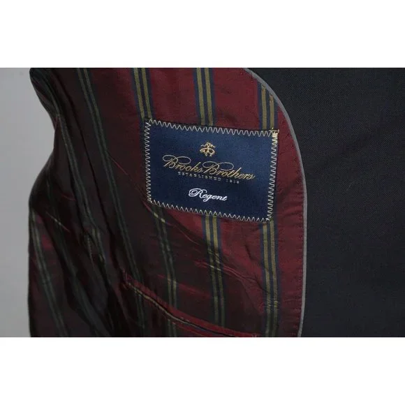 Brooks Brothers Regent Navy Blue 100% Wool Sport Coat Blazer Sz 42R